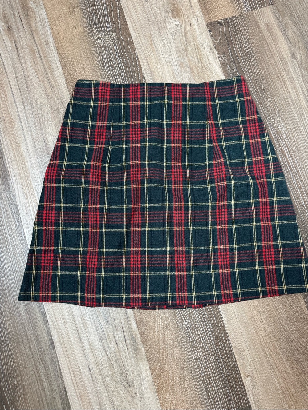 All that Jazz Green & Red Plaid Mini Skirt - Picture 3 of 5